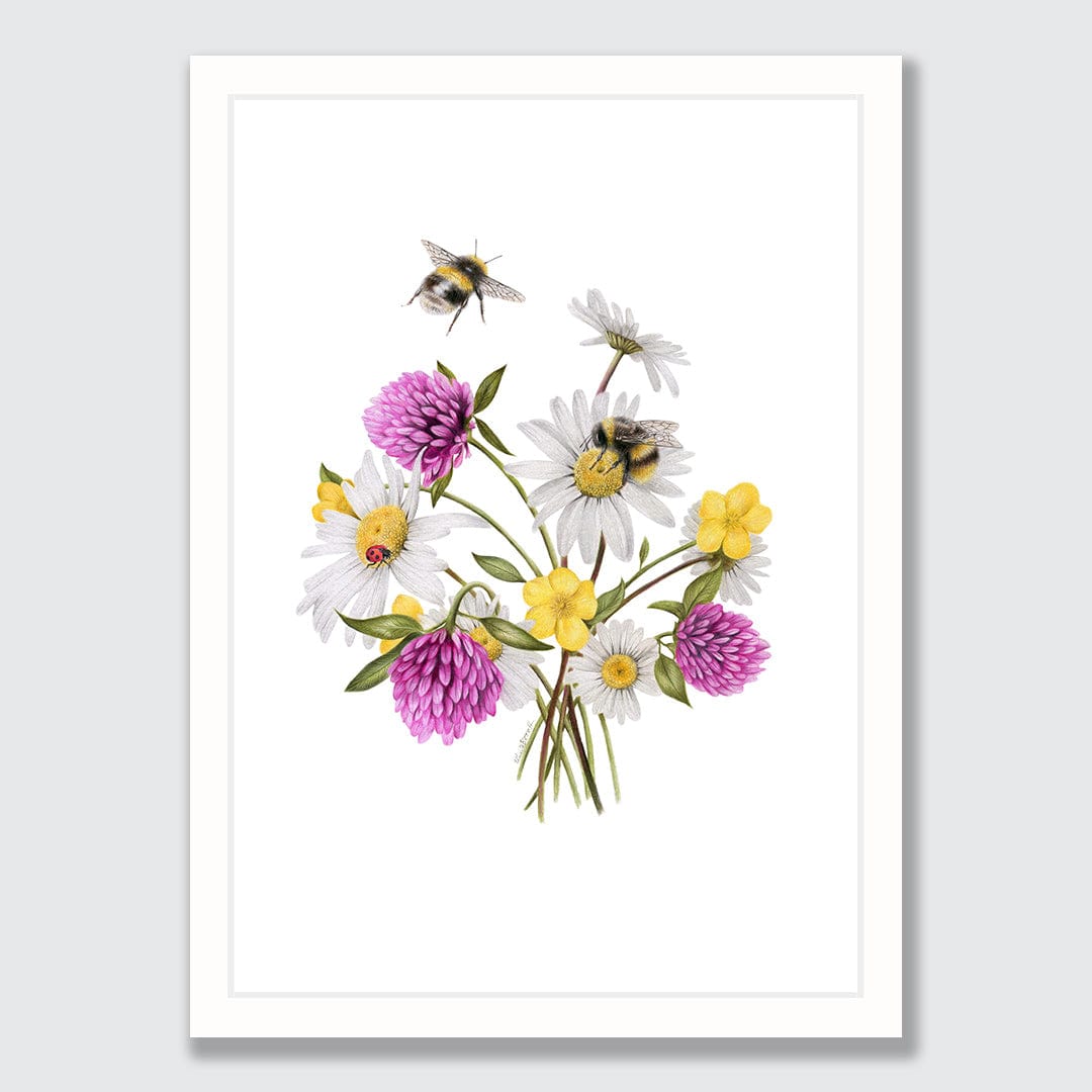 Wildflower Bees Art Print by Olivia Bezett