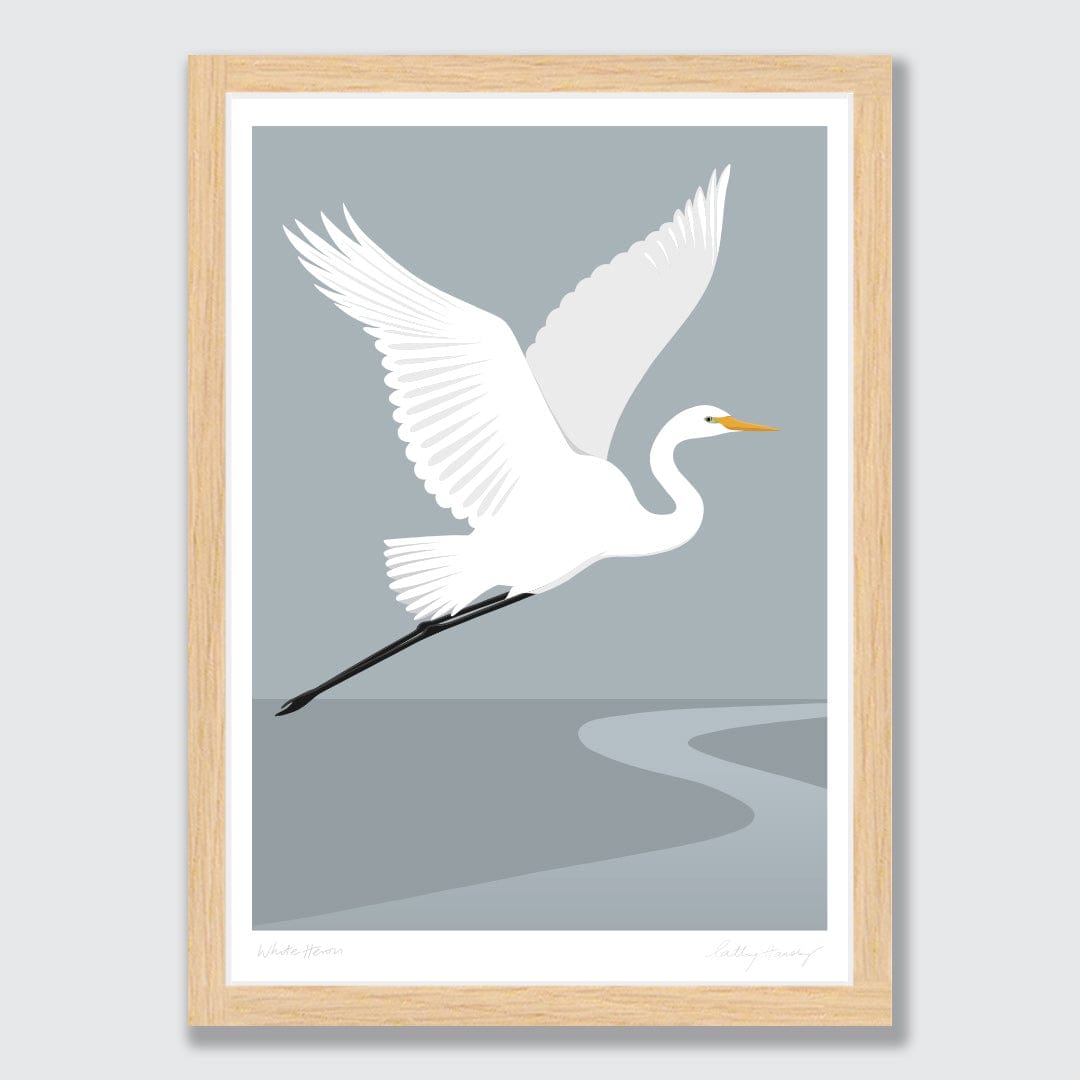 White Heron - Kotuku Art Print by Cathy Hansby