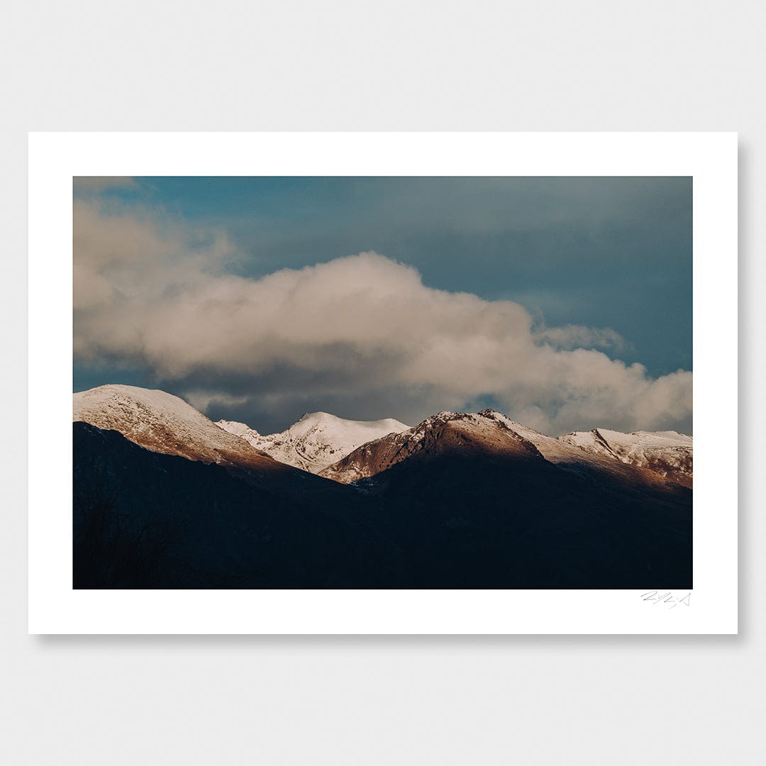 White Peaks Under Blue Skies Art Print by Jessica Higueras