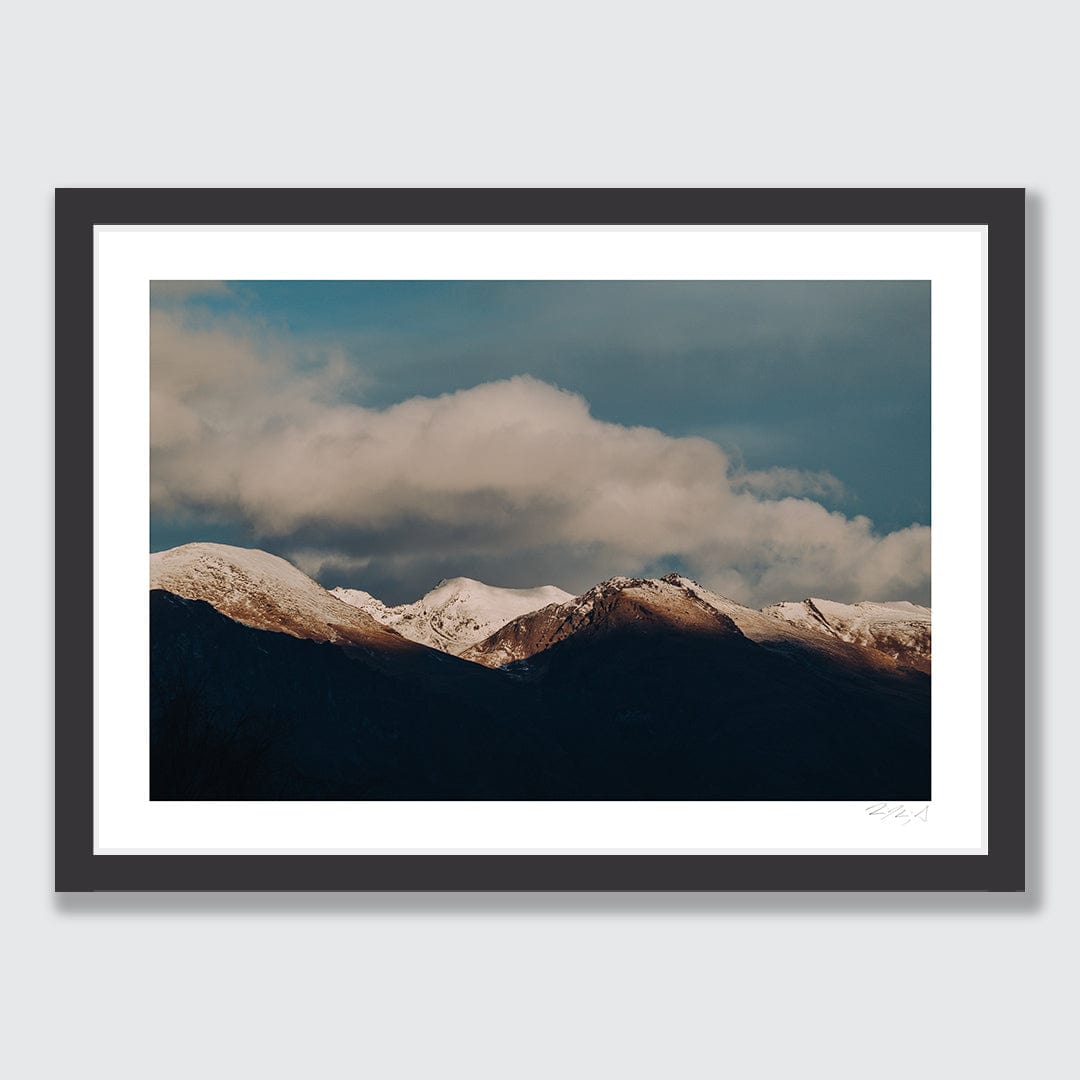White Peaks Under Blue Skies Art Print by Jessica Higueras