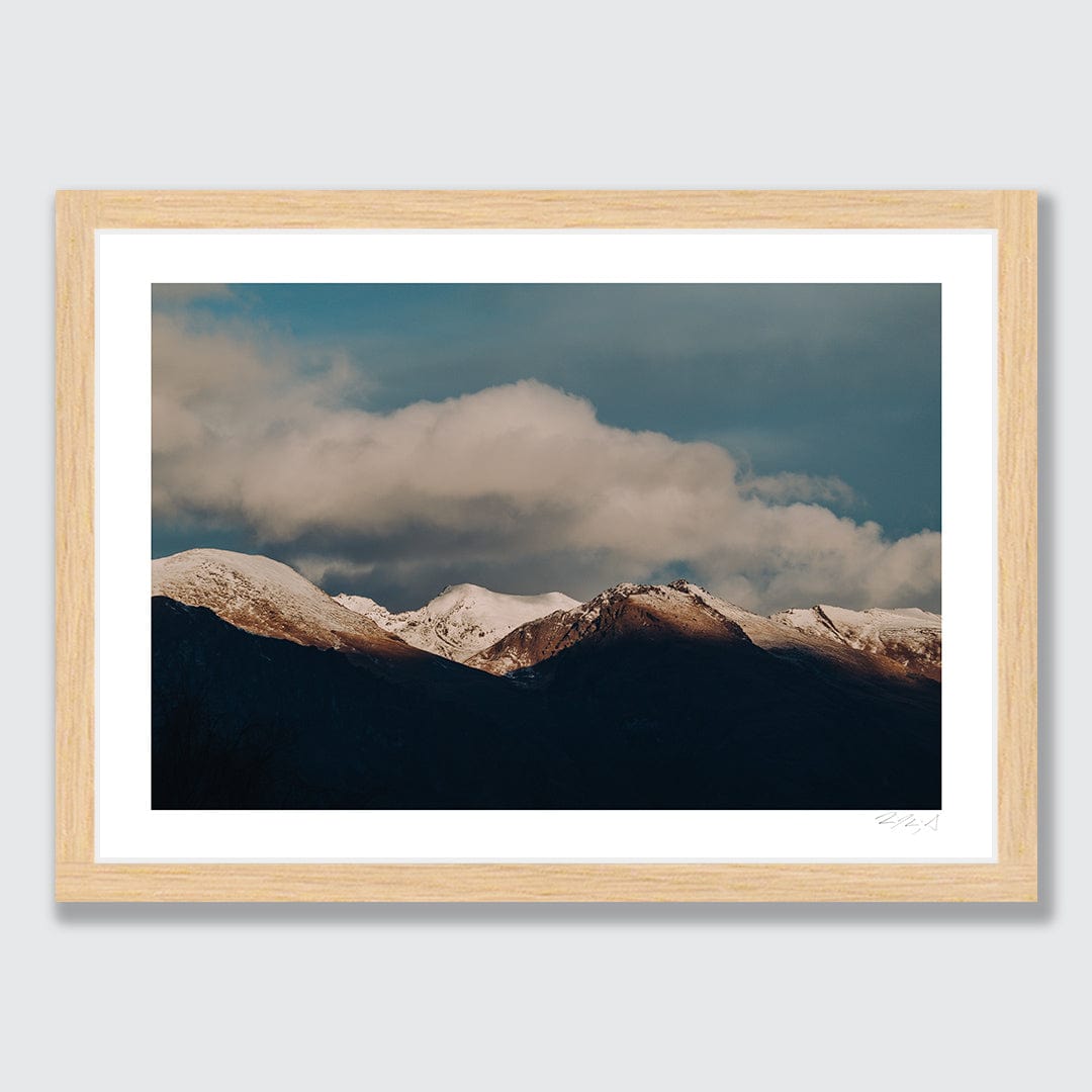 White Peaks Under Blue Skies Art Print by Jessica Higueras