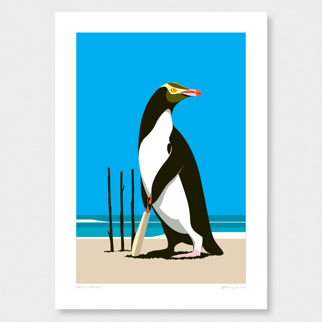 Beach Cricket Art Print by Glenn Jones