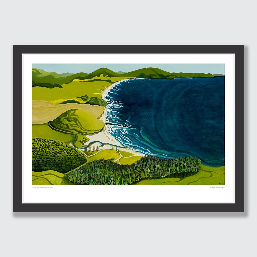 Ocean Beach from Bream Head Art Print by Guy Harkness