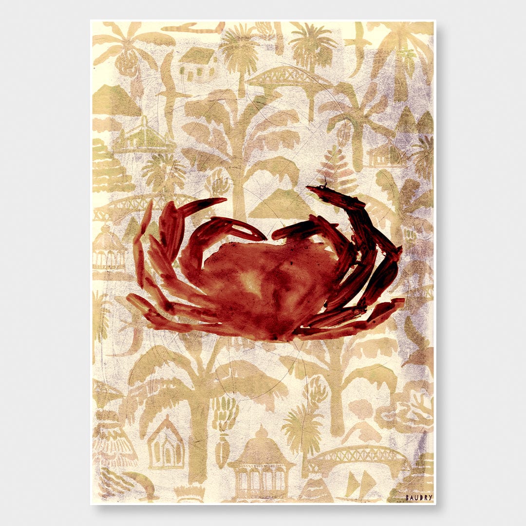Kaimoana Crab Art Print by Lisa Baudry