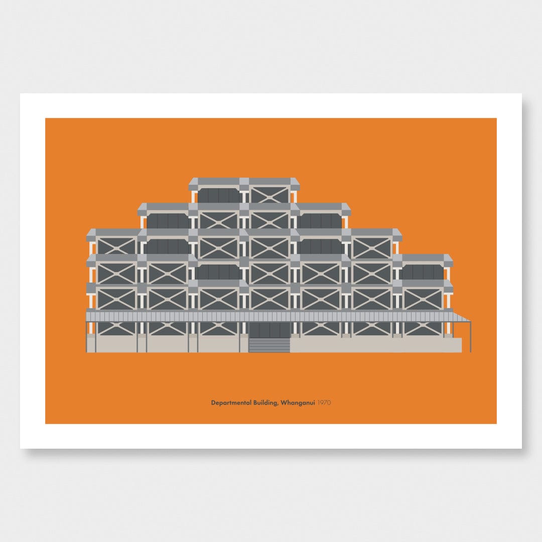 Departmental Building, Whanganui 1979 Art Print by Hamish Thompson