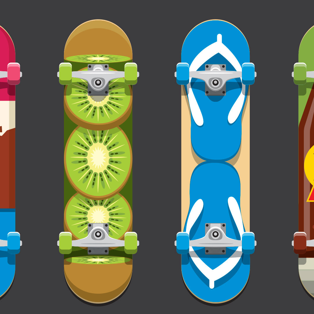 Kiwiana Skateboards Art Print by Glenn Jones