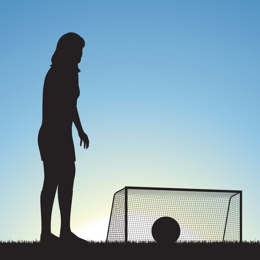 Practice Makes Perfect - Football Girl Art Print by Glenn Jones