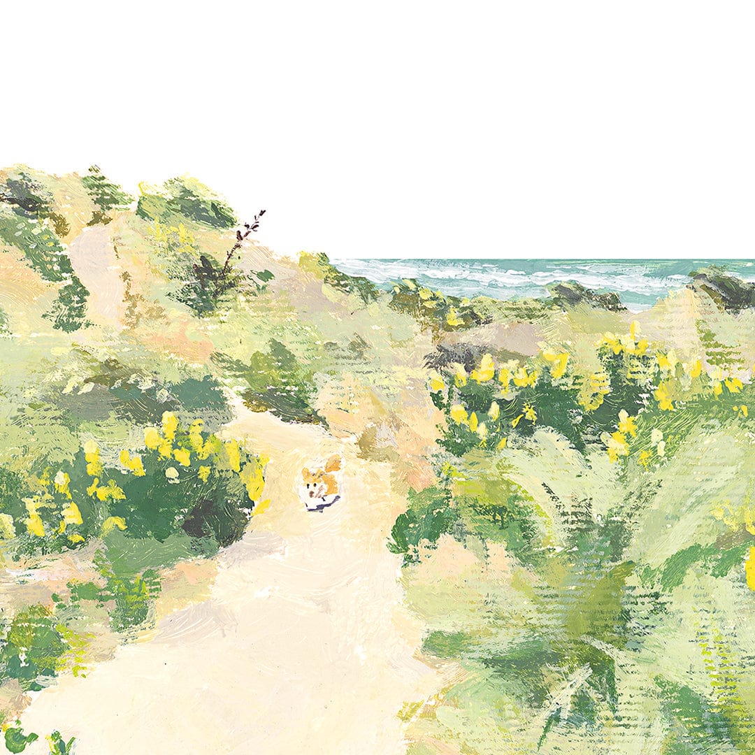 Dog in the Dunes Art Print by Grace Wilkinson