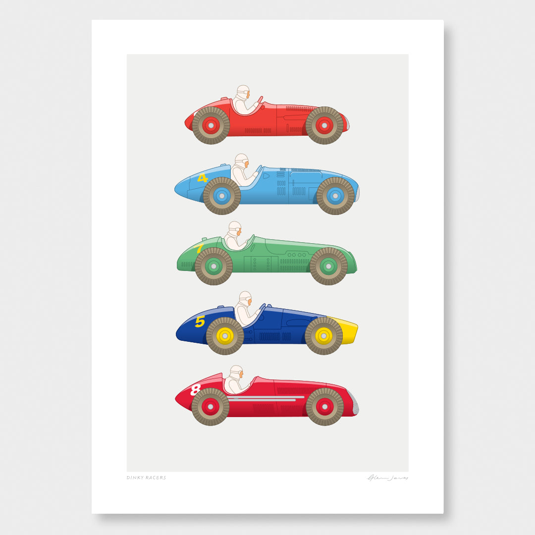 Dinky Racers Art Print by Glenn Jones