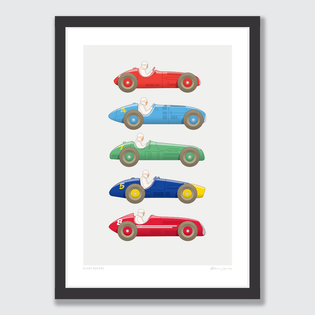 Dinky Racers Art Print by Glenn Jones