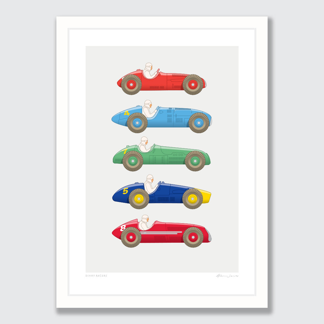 Dinky Racers Art Print by Glenn Jones