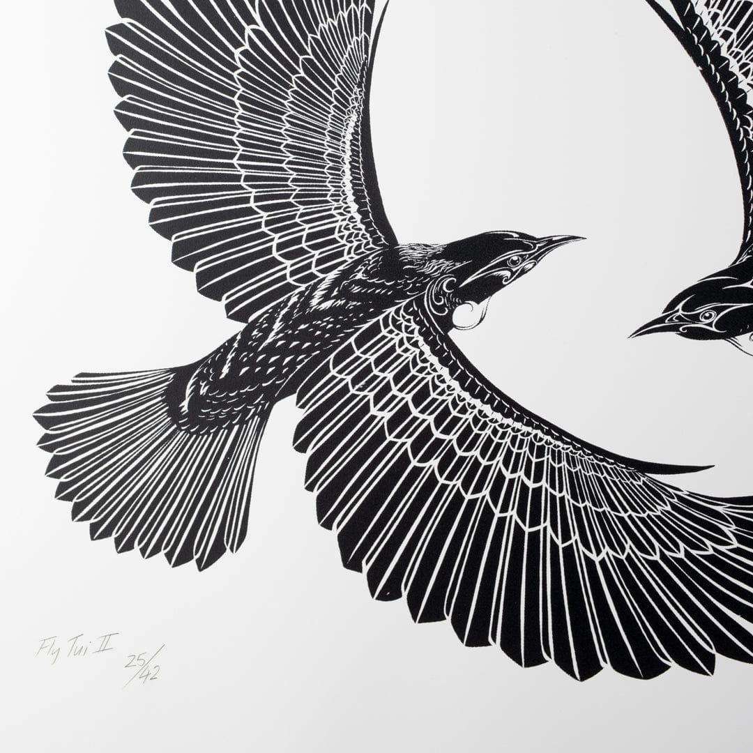 Fly Tui 2 Screen Print by Daniel Tippett