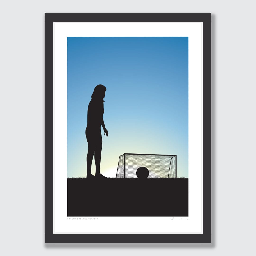 Practice Makes Perfect - Football Girl Art Print by Glenn Jones