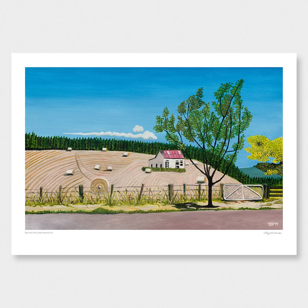 Martins Road, Martinborough Art Print by Guy Harkness