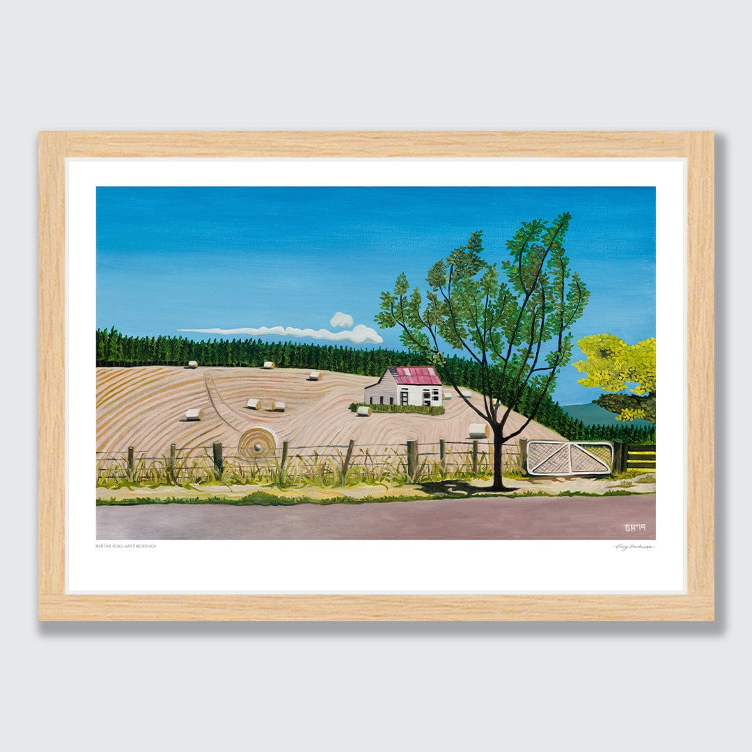 Martins Road, Martinborough Art Print by Guy Harkness