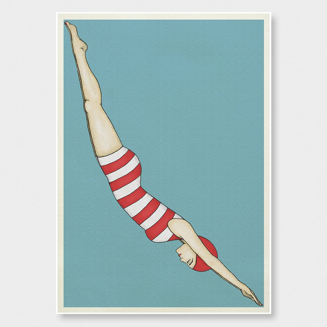 Woman Diver Art Print by Nathan Miller