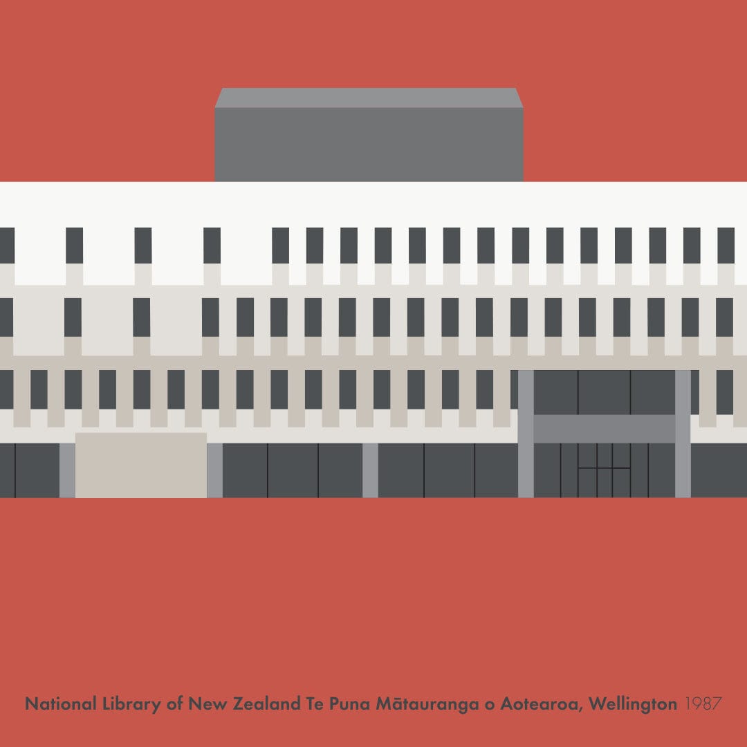 National Library of New Zealand, Wellington 1987 Art Print by Hamish Thompson