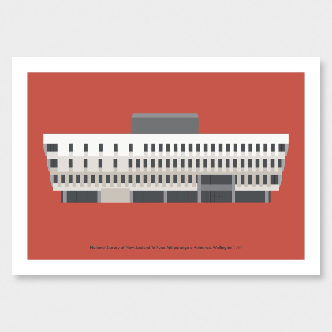 National Library of New Zealand, Wellington 1987 Art Print by Hamish Thompson