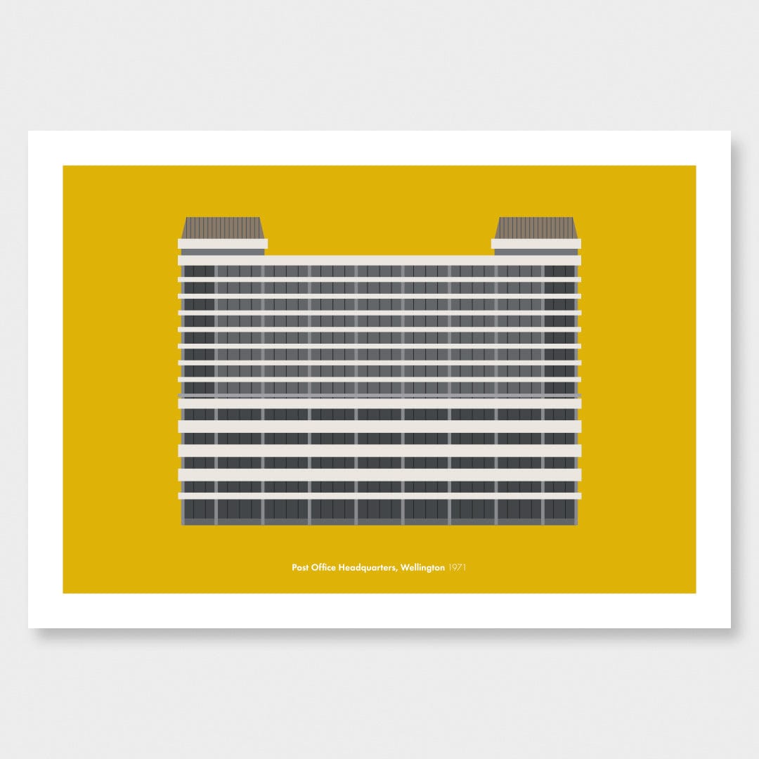Post Office Headquarters, Wellington 1971 Art Print by Hamish Thompson
