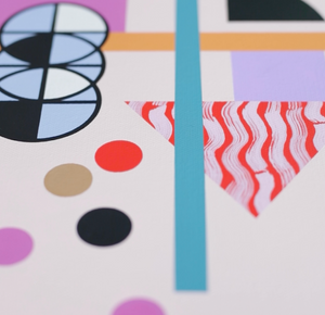 pink geometric painting Jodi Clark 