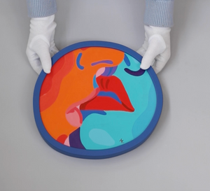 Orange Kiss Original Painting by Agate Rubene