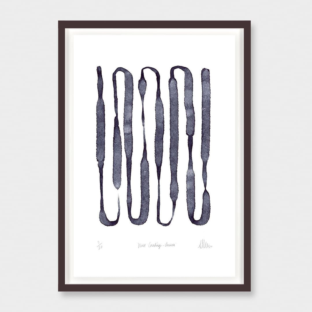 Bespoke Framed Wave Counting - Oneroa Limited Edition Art Print by Sarah Parkinson