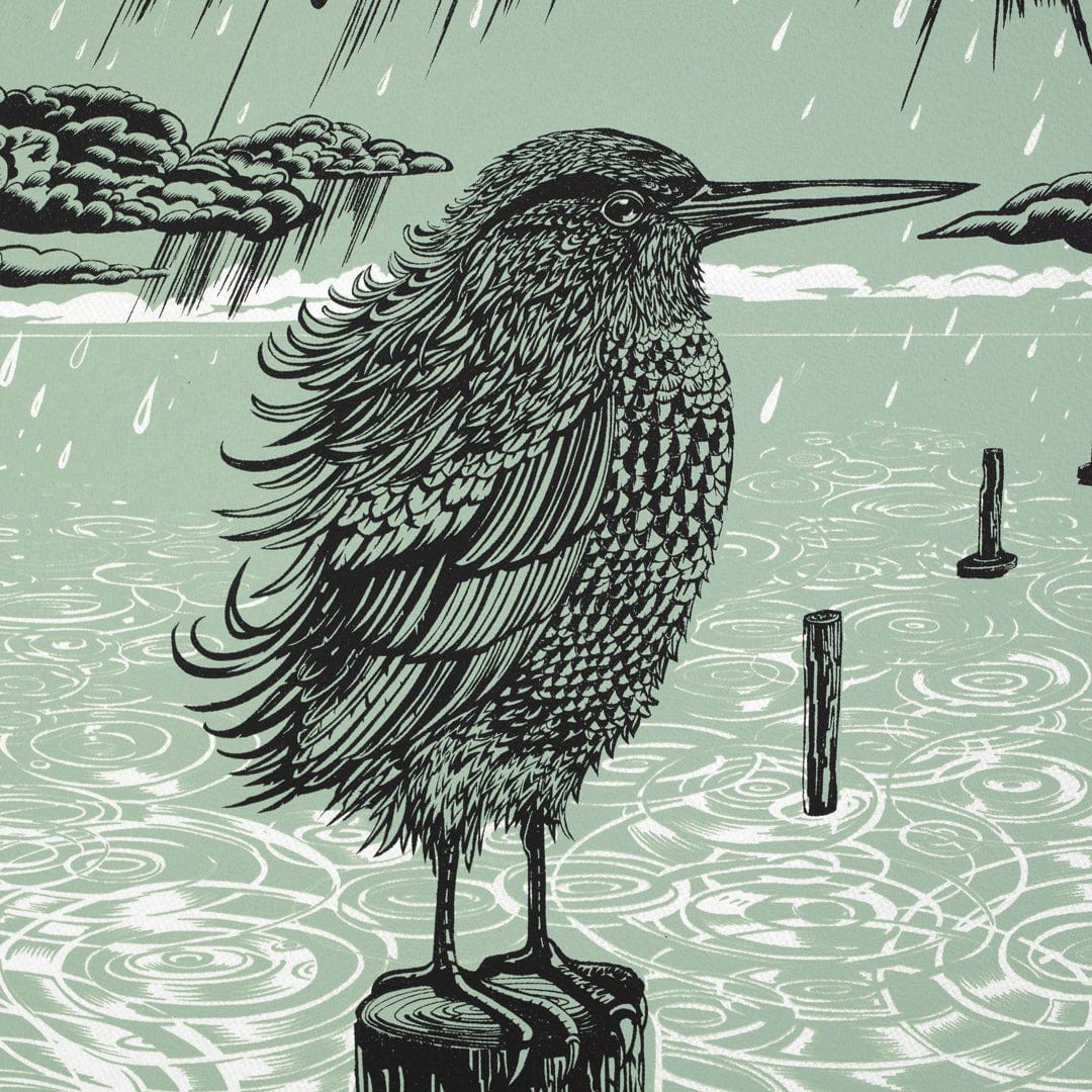 Waitematā Heron Limited Edition Screen Print by Daniel Tippett