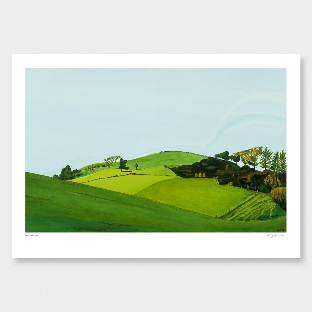 White Rock Hill Art Print by Guy Harkness