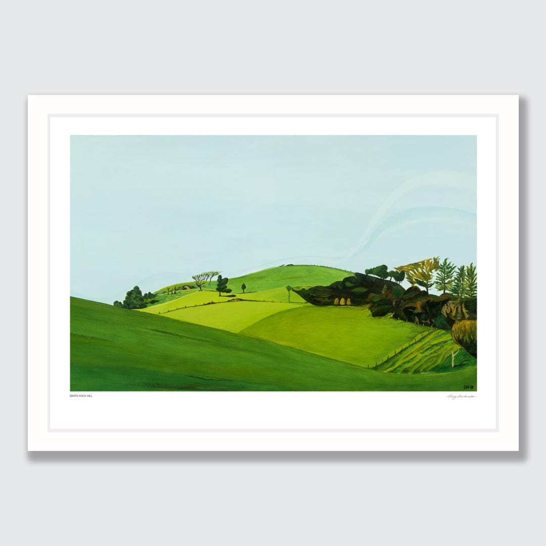 White Rock Hill Art Print by Guy Harkness