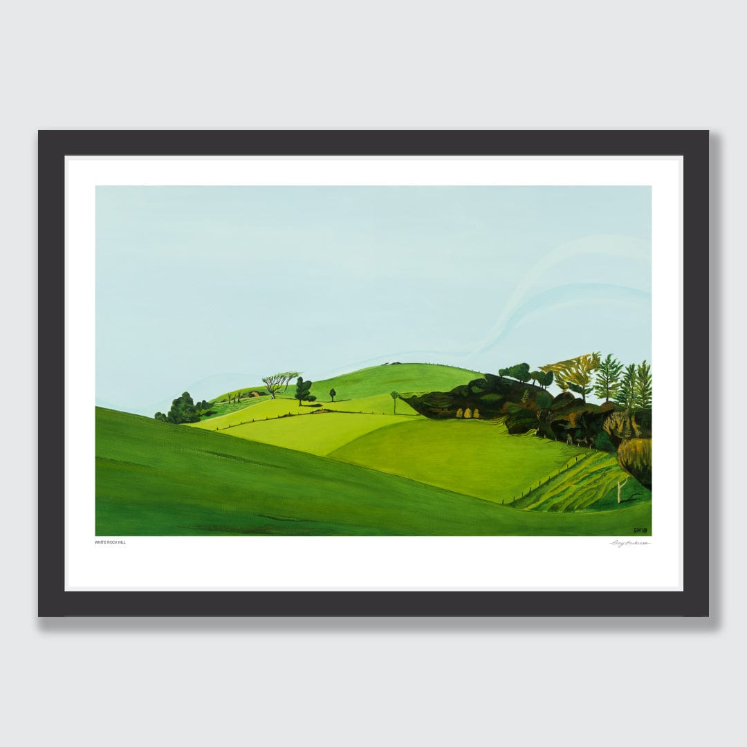 White Rock Hill Art Print by Guy Harkness