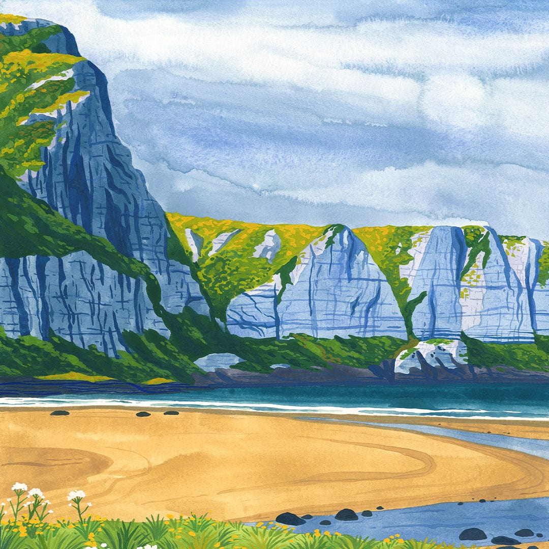 A Wintery Day at Pūrākaunui Bay Art Print by Emma Huia Lovegrove