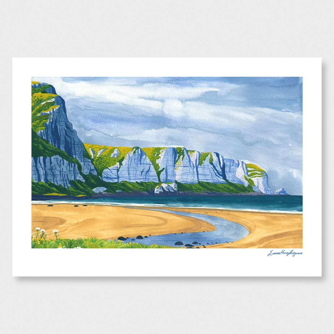 A Wintery Day at Pūrākaunui Bay Art Print by Emma Huia Lovegrove