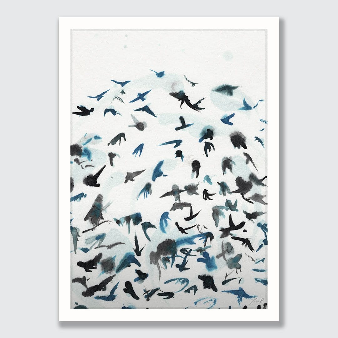 Abstract Swallows Art Print by Carmel Van Der Hoeven