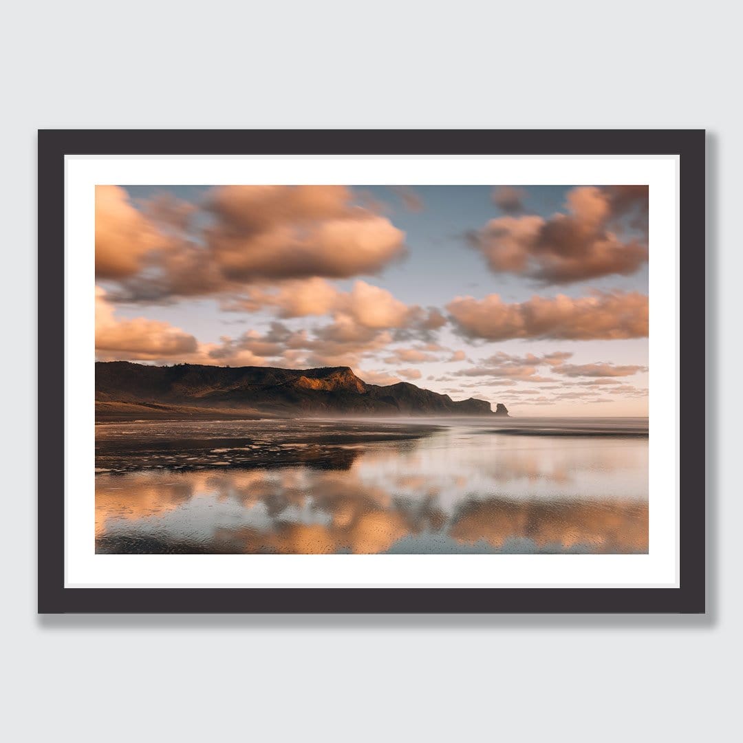 Afternoon Reflections - Bethells Beach Photographic Print by Mike Mackinven