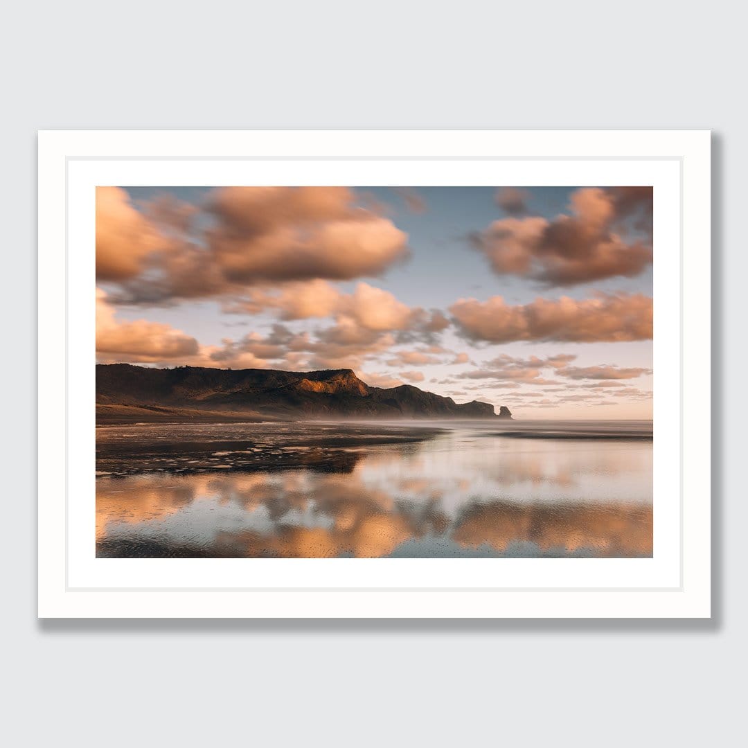 Afternoon Reflections - Bethells Beach Photographic Print by Mike Mackinven