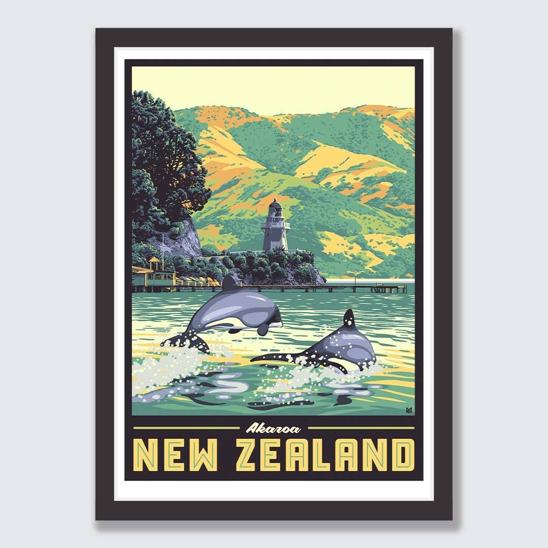Akaroa Art Print (Vintage Travel Series) by Ross Murray