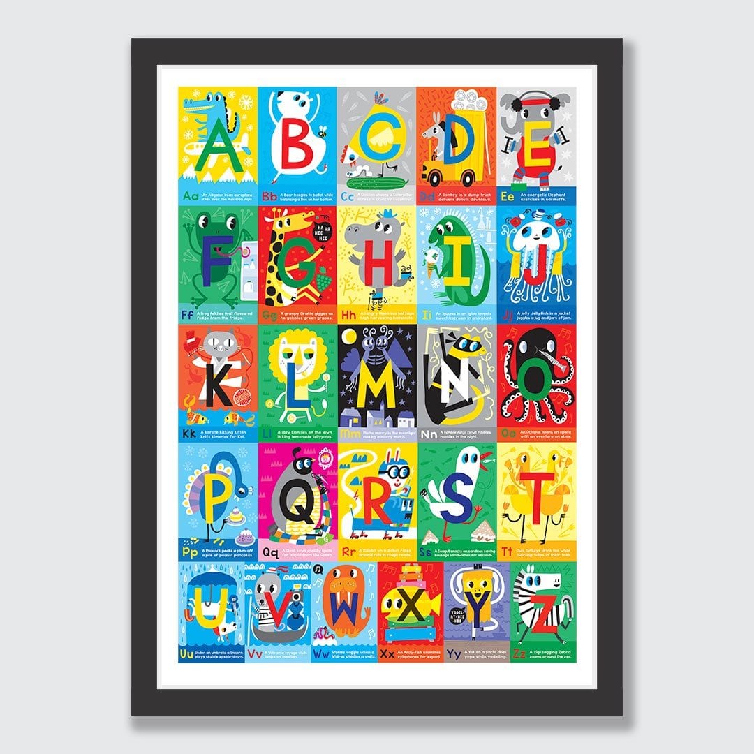 Alphabet Kids Art Print by Beck Wheeler