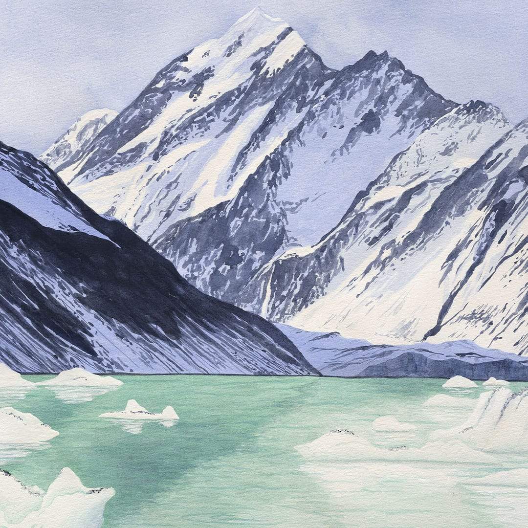 Aoraki Mt Cook Art Print by Emma Huia Lovegrove