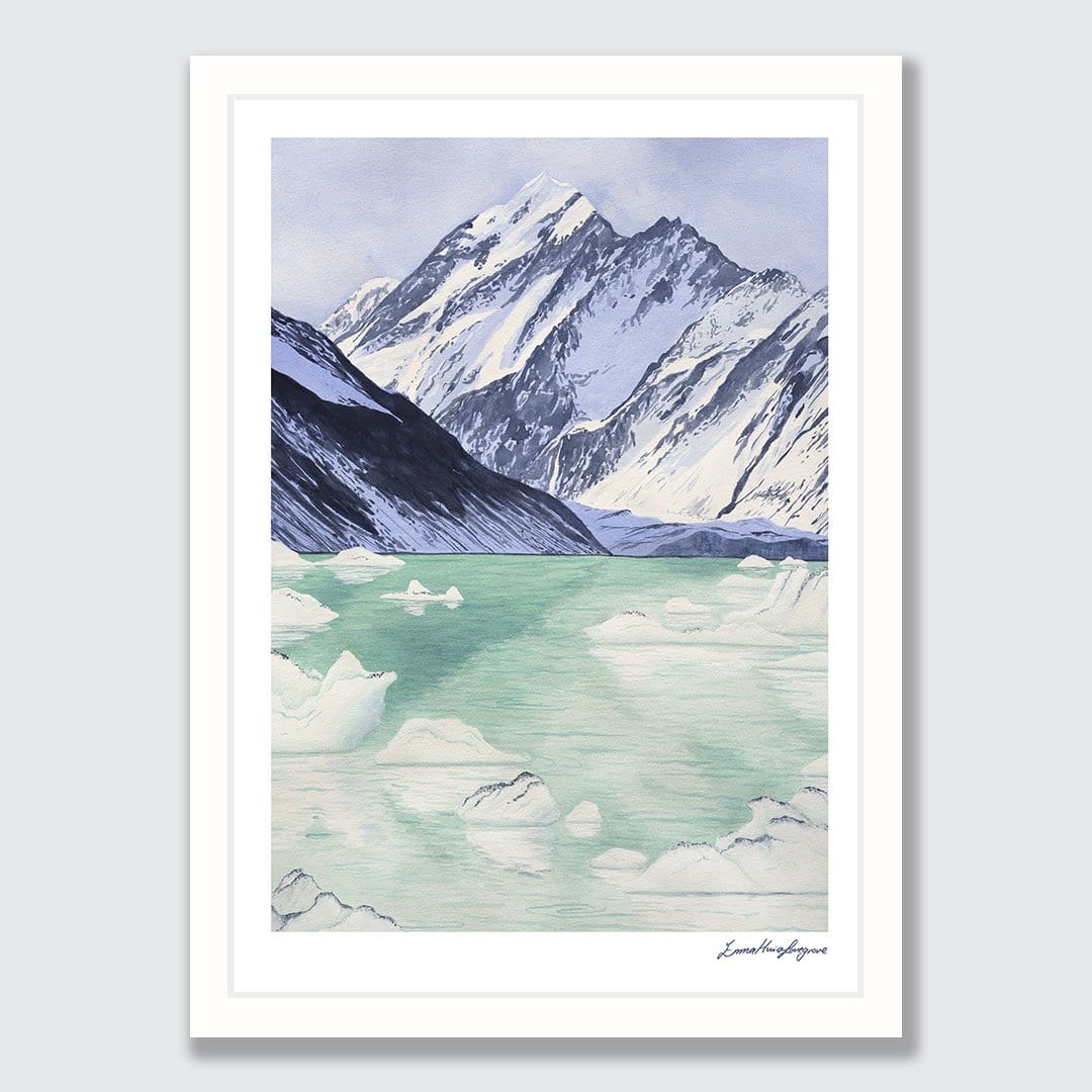 Aoraki Mt Cook Art Print by Emma Huia Lovegrove