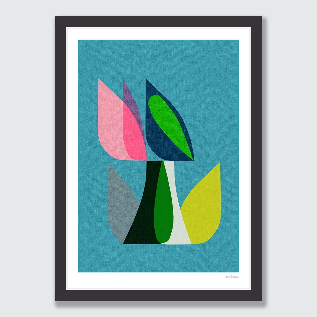 Aqua Blossom Art Print by Inaluxe