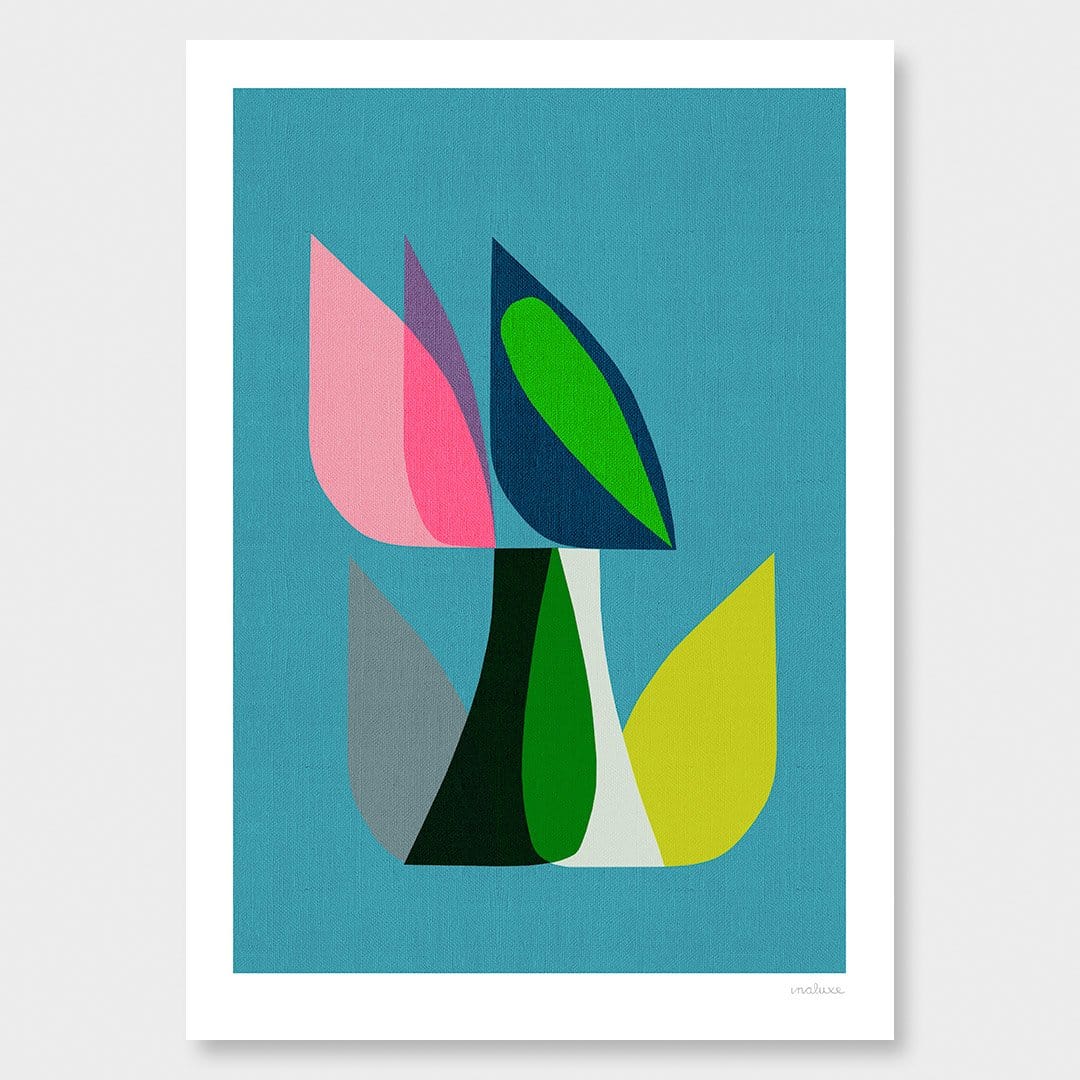 Aqua Blossom Art Print by Inaluxe