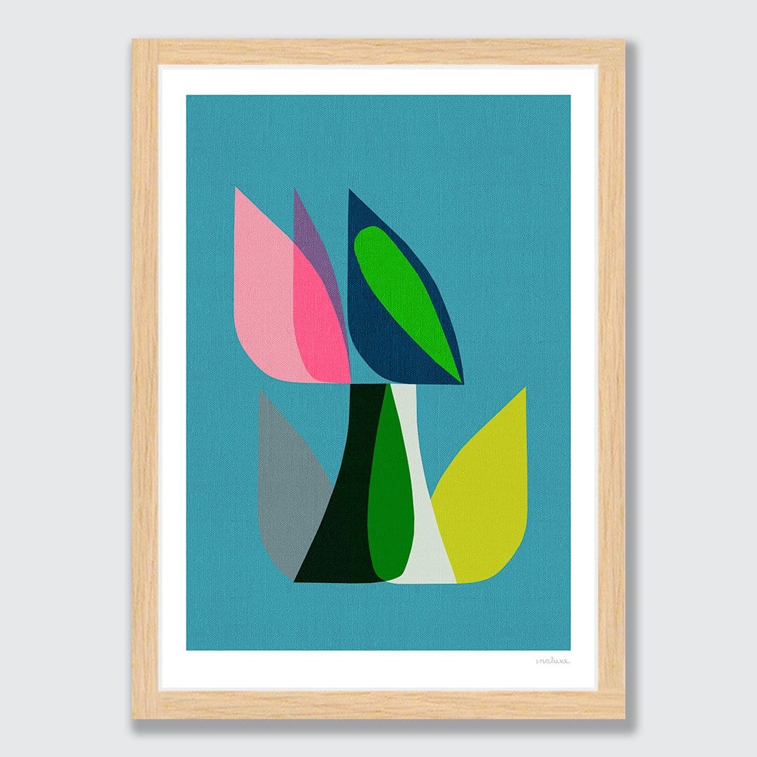 Aqua Blossom Art Print by Inaluxe