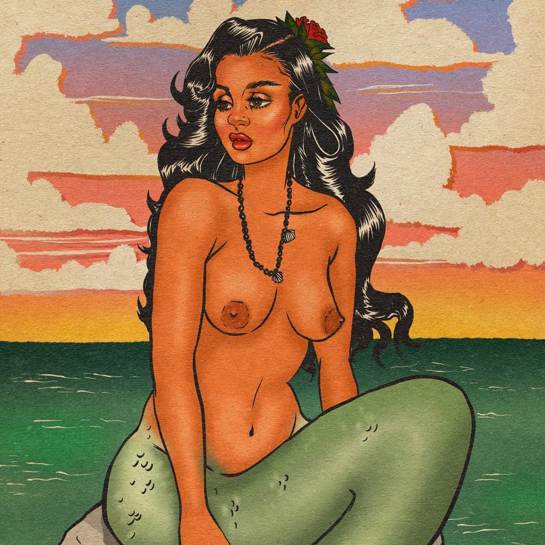 Aulola &#39;The Dawn&#39; Mermaid Art Print by Luca Walton