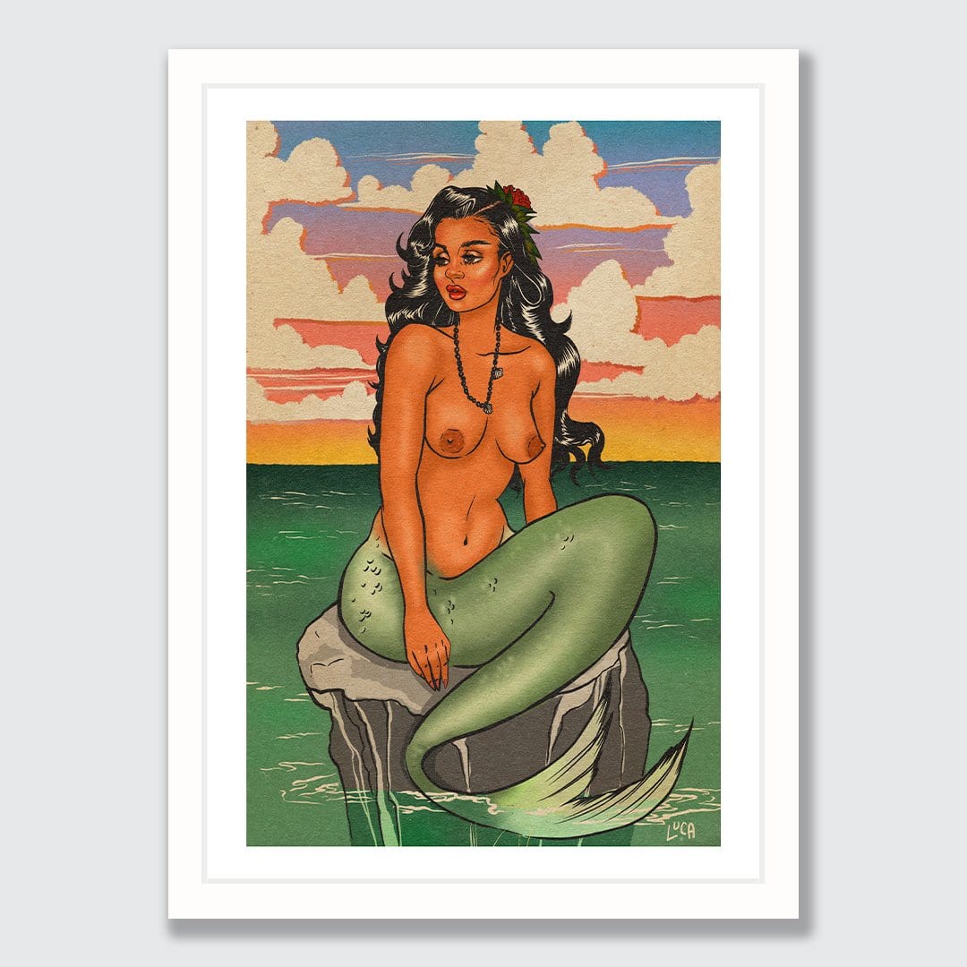Aulola &#39;The Dawn&#39; Mermaid Art Print by Luca Walton