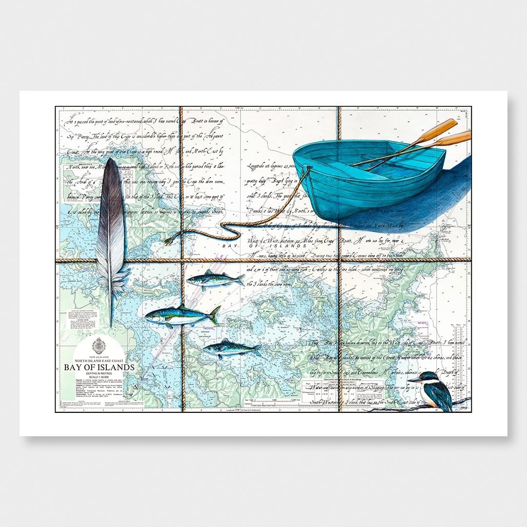 Bay of Islands Art Print by Justine Hawksworth