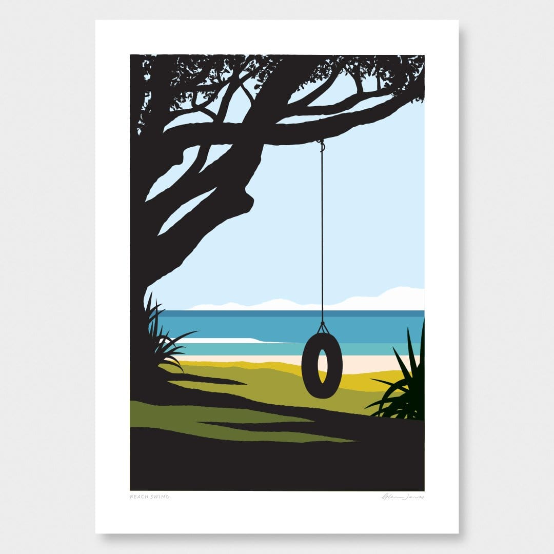 Beach Swing Art Print by Glenn Jones