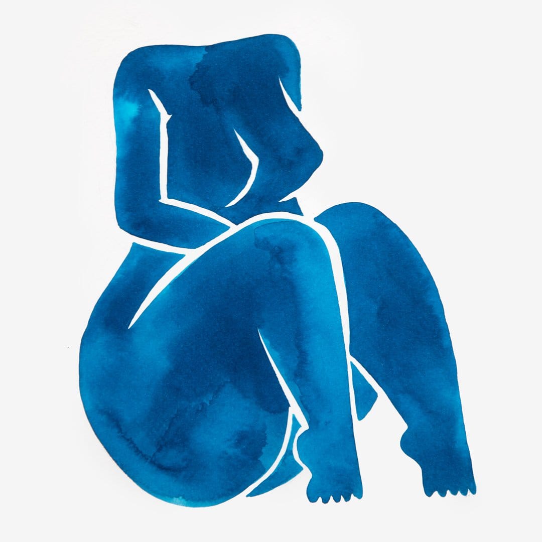 Blue Figure VI Original Painting by Katie Revie
