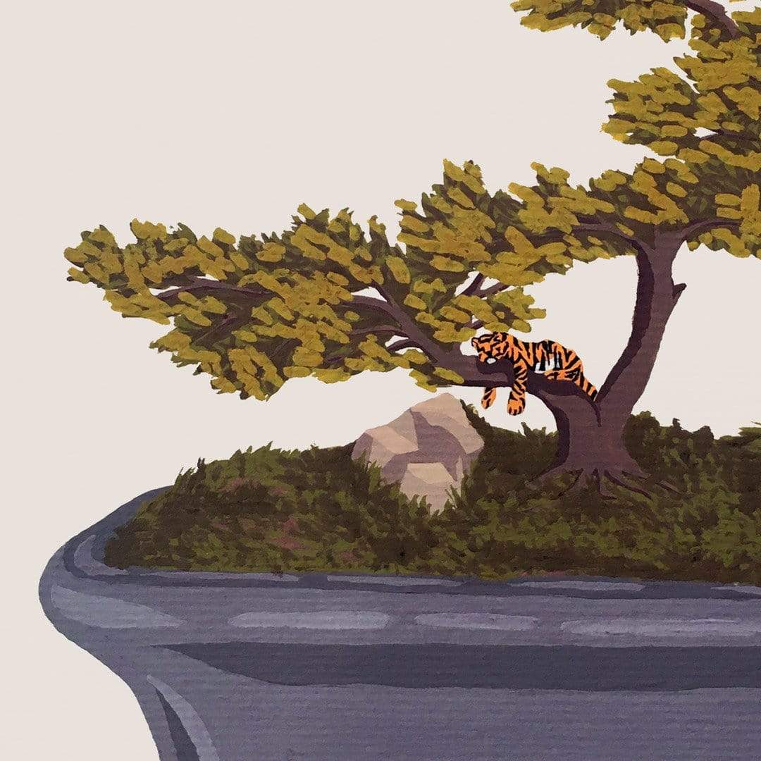 Bonsai Tiger I Art Print by Grace Popplewell