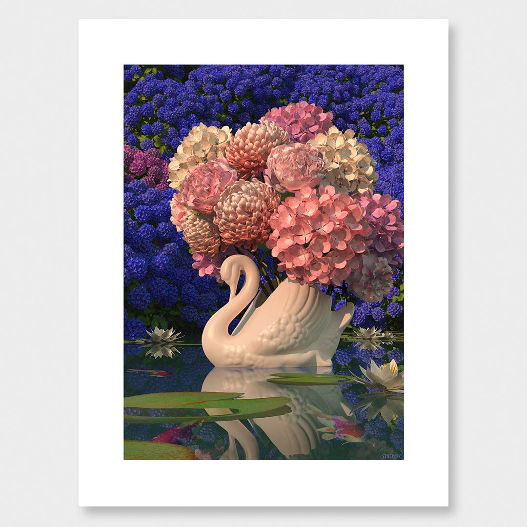 Hydrangea Pond Limited Edition Canvas Print by Simon Stockley