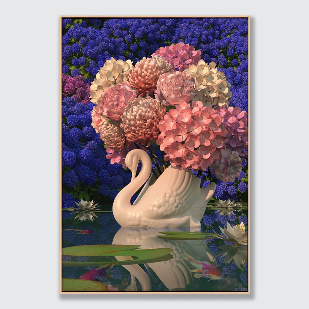 Hydrangea Pond Limited Edition Canvas Print by Simon Stockley